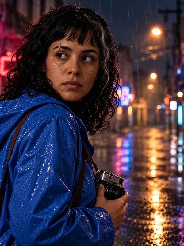 Exemplo ilustrativo: Lia com capa azul e traços levemente diferentes.