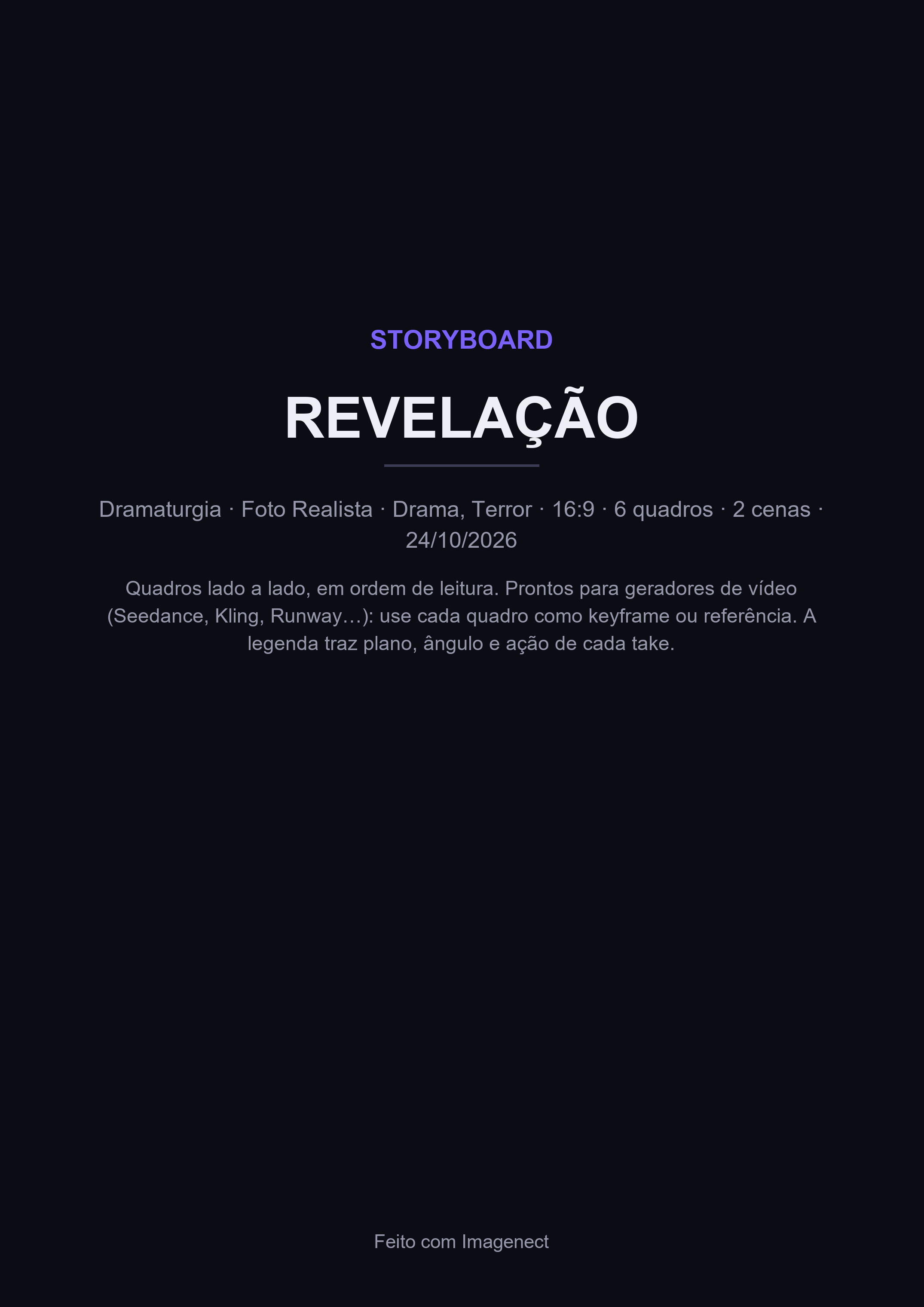 Capa do storyboard de Revelação.